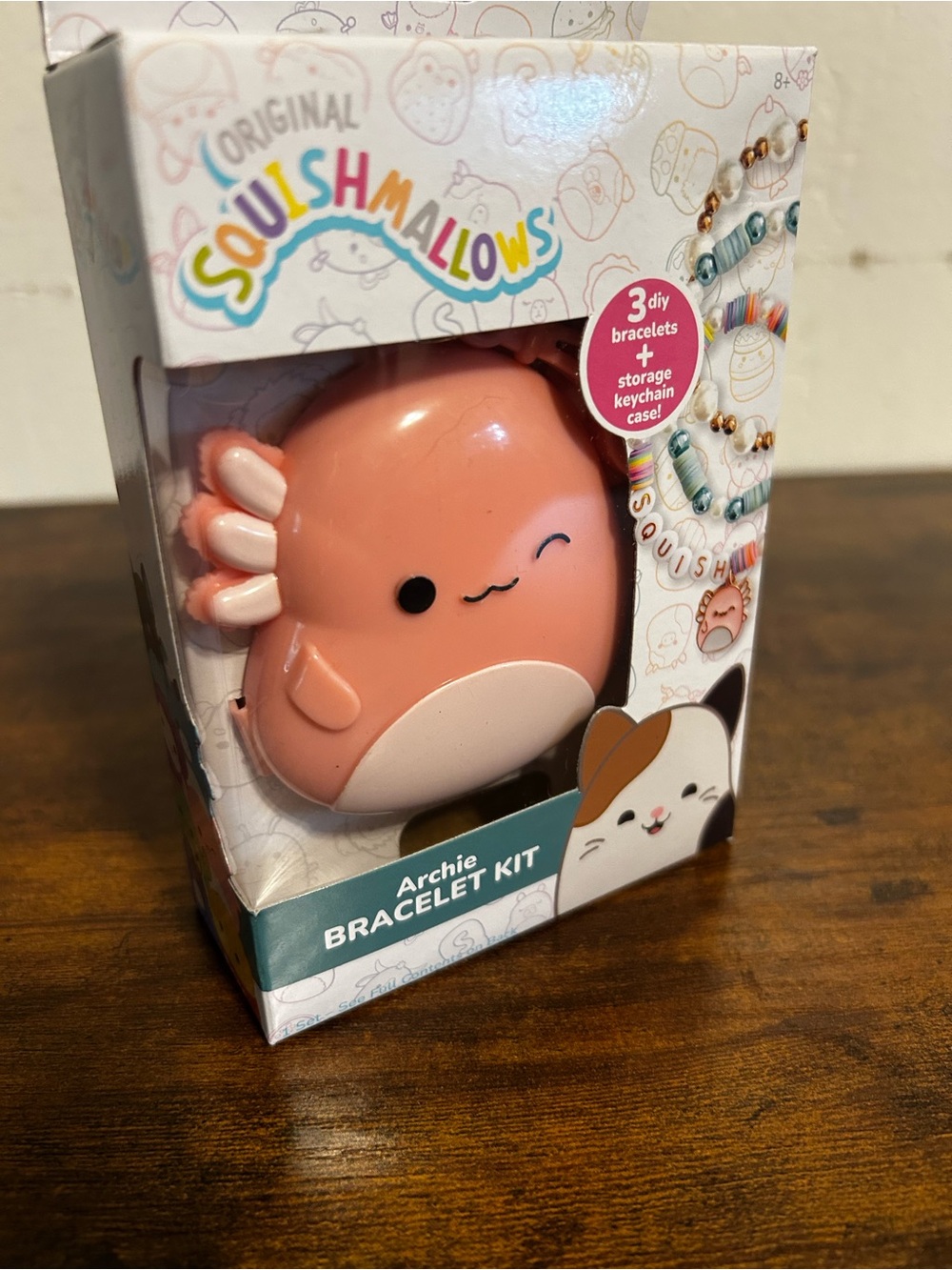 Squishmallows Archie Bracelet Kit - Peach Pink Storage Case